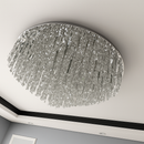 lustre moderne en acier led avec cristaux art déco