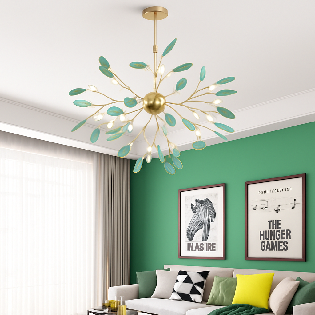 lustre moderne en agate naturelle pour décoration intérieure - vue 5 sur 17