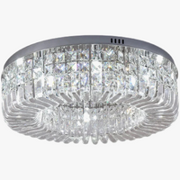 lustre moderne en cristal chrome rond nordique led suspendu