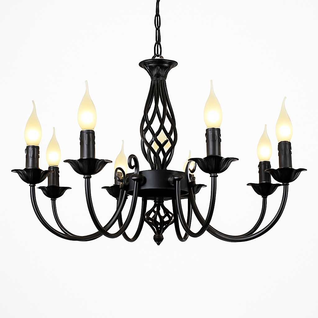 lustre moderne en fer forgé pour décoration intérieure élégante