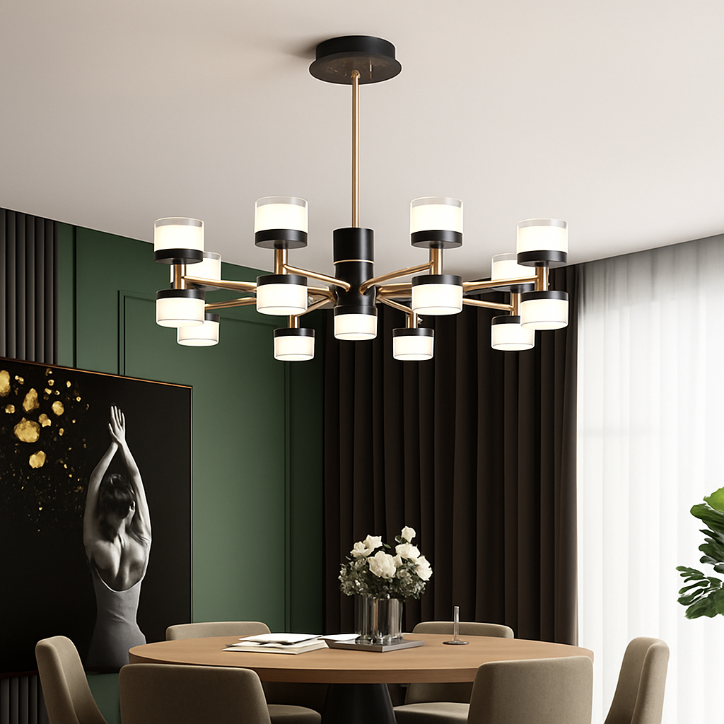 lustre moderne haut de gamme avec télécommande et gradation - vue 4 sur 11