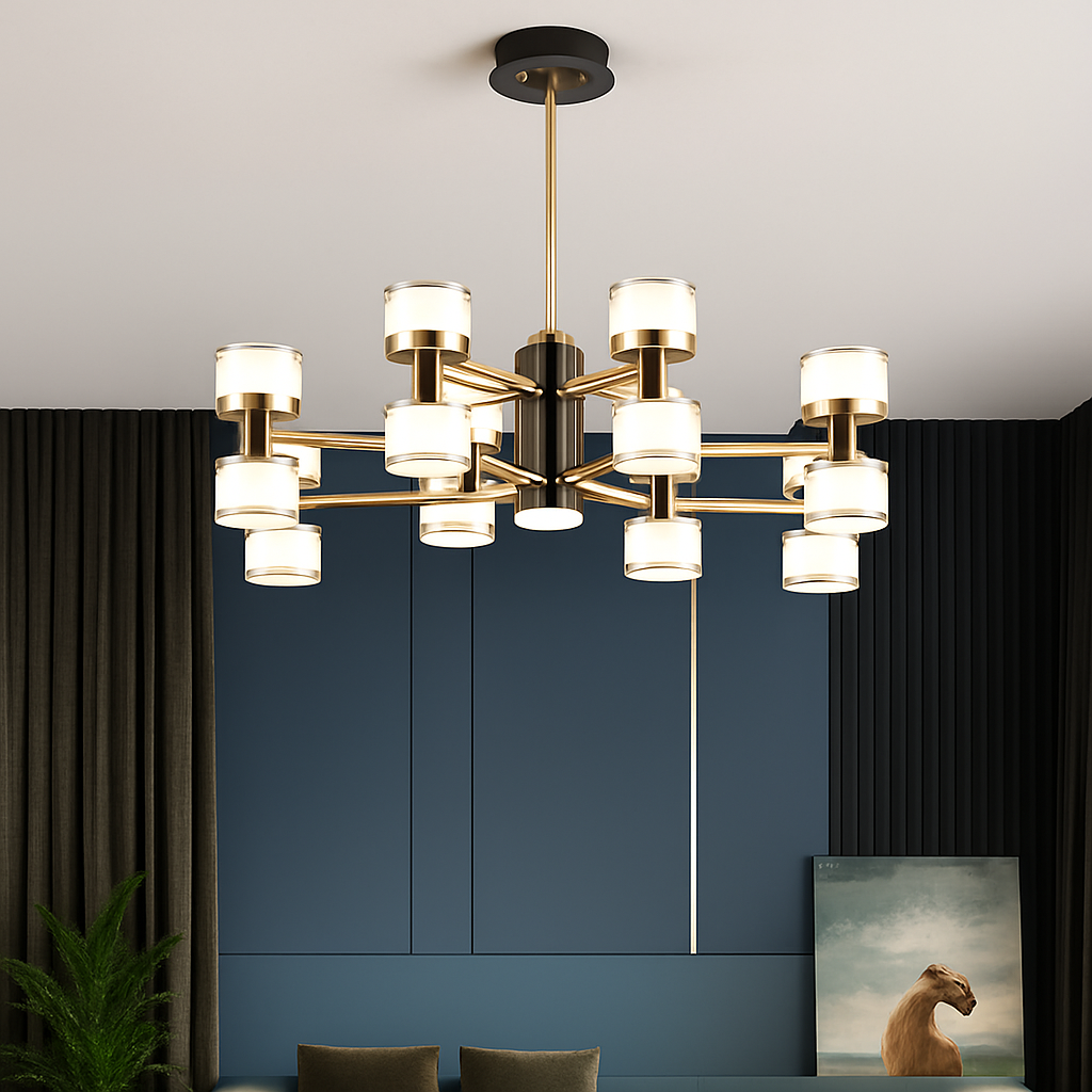 lustre moderne haut de gamme avec télécommande et gradation - vue 6 sur 11