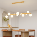 lustre moderne à led imitation fer et bois décoratif