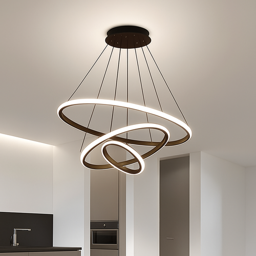 lustre moderne à LED pour décoration intérieure élégante