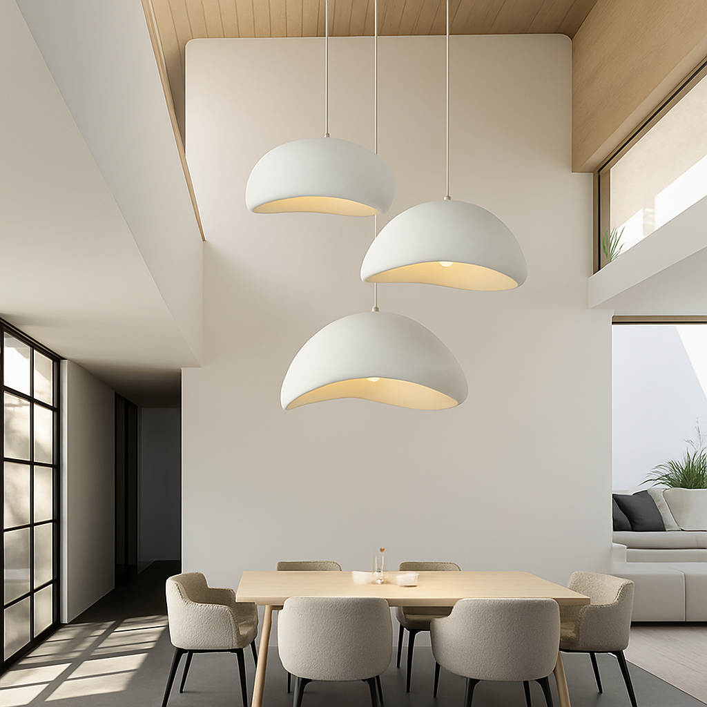lustre moderne nordique wabi sabi led suspendu loft - vue 4 sur 10