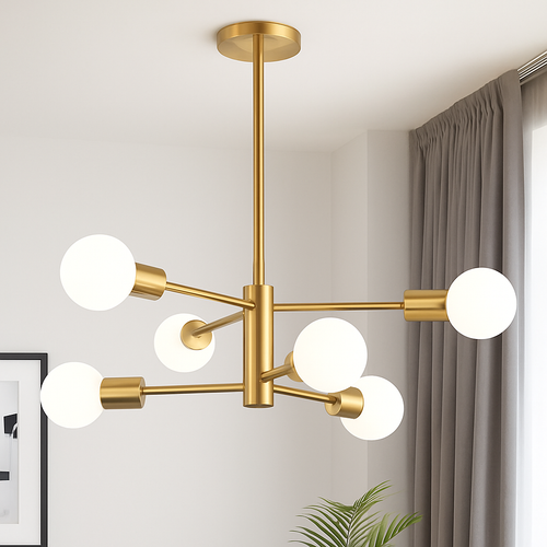 lustre moderne spoutnik satellite à 2/4/8 têtes suspendu - vue 6 sur 10