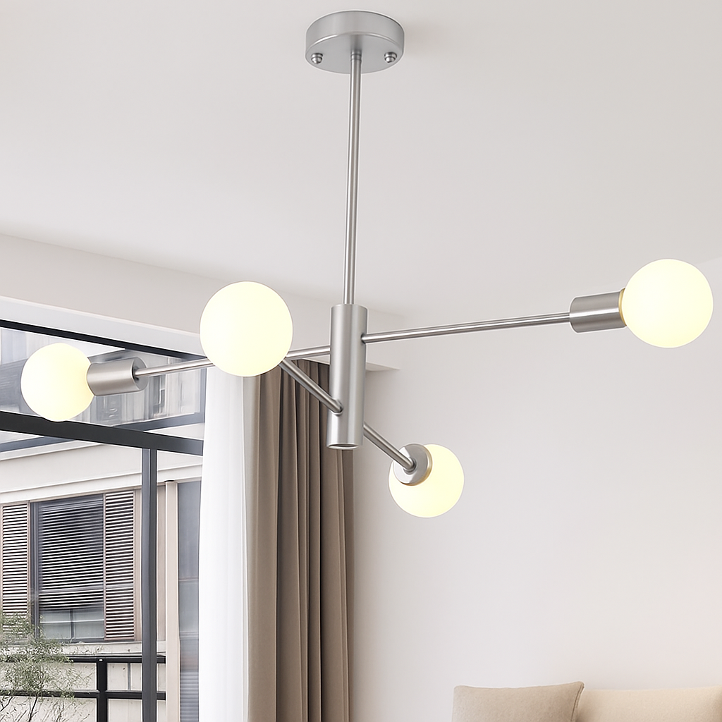 lustre moderne spoutnik satellite à 2/4/8 têtes suspendu - vue 7 sur 10