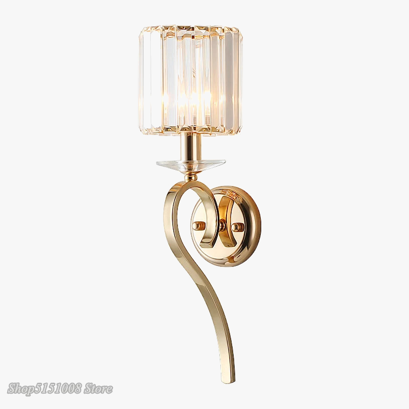 Applique murale nordique doré led cristal post-moderne