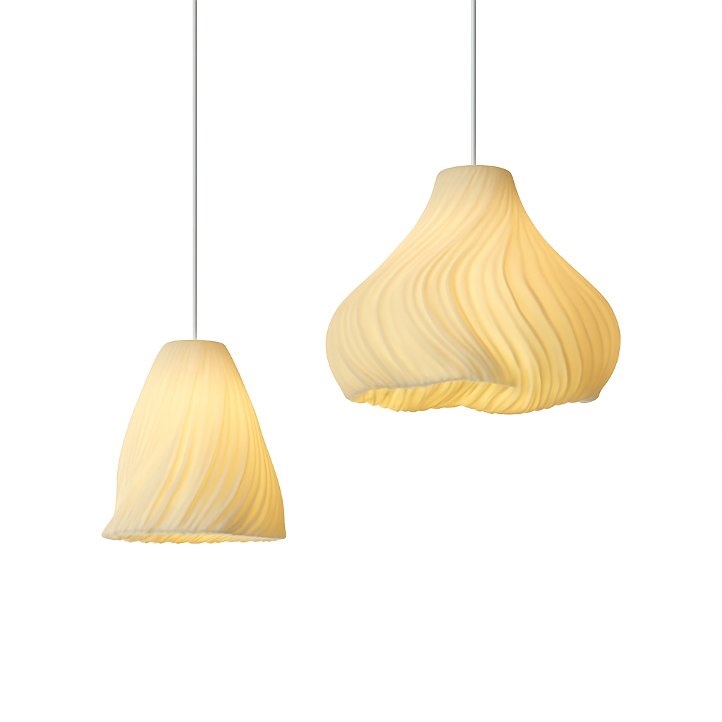 lustre nordique à fleurs imprimées 3d pour restaurant et bar - vue 3 sur 15