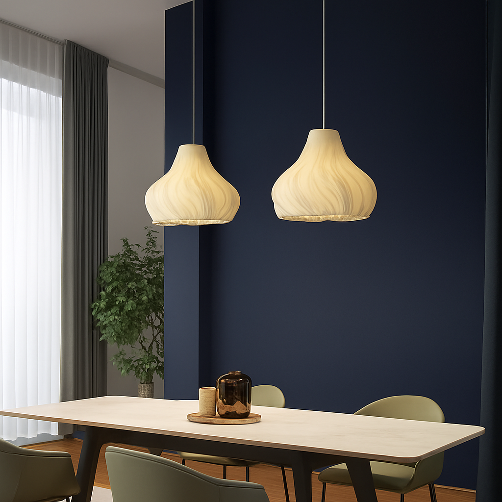 lustre nordique à fleurs imprimées 3d pour restaurant et bar - vue 4 sur 15