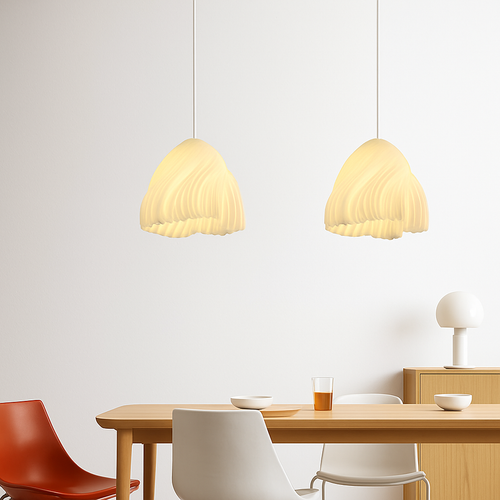 lustre nordique à fleurs imprimées 3d pour restaurant et bar - vue 6 sur 15