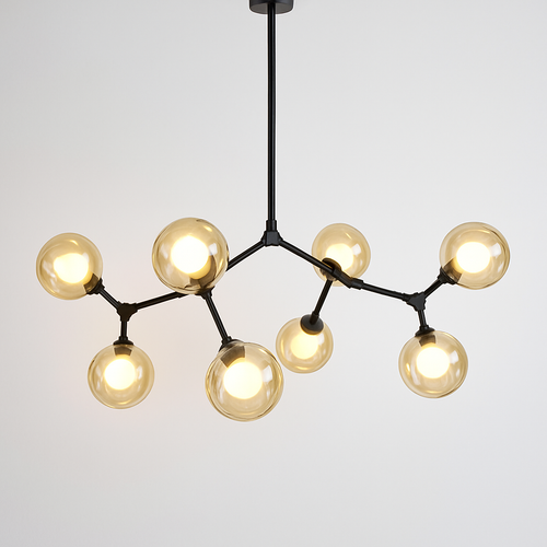 lustre nordique led créatif avec abat-jour multicolore en verre - vue 3 sur 11