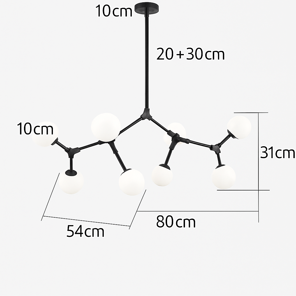 lustre nordique led créatif avec abat-jour multicolore en verre - vue 11 sur 11