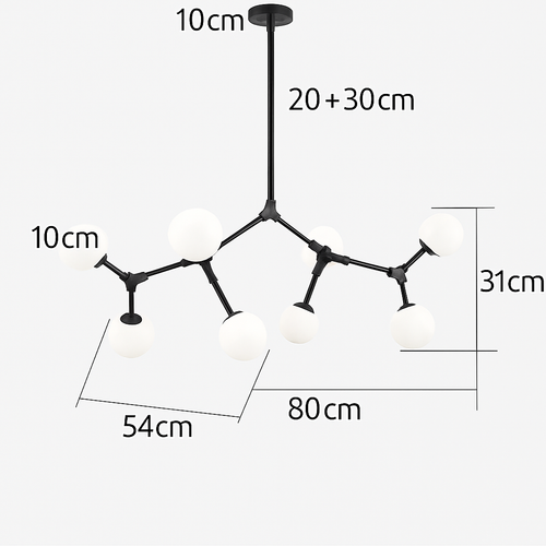 lustre nordique led créatif avec abat-jour multicolore en verre - vue 12 sur 11