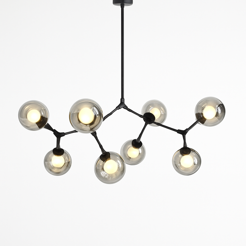 lustre nordique led créatif avec abat-jour multicolore en verre