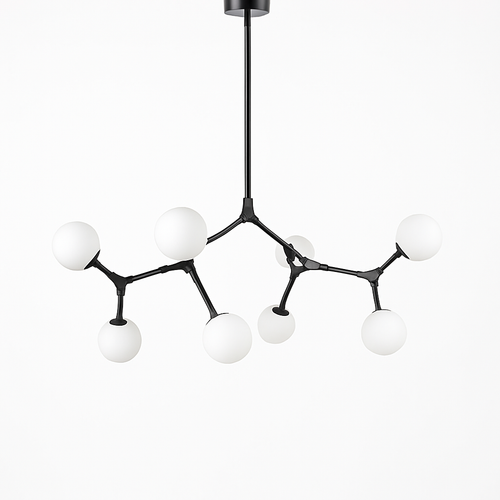 lustre nordique led créatif avec abat-jour multicolore en verre - vue 6 sur 11