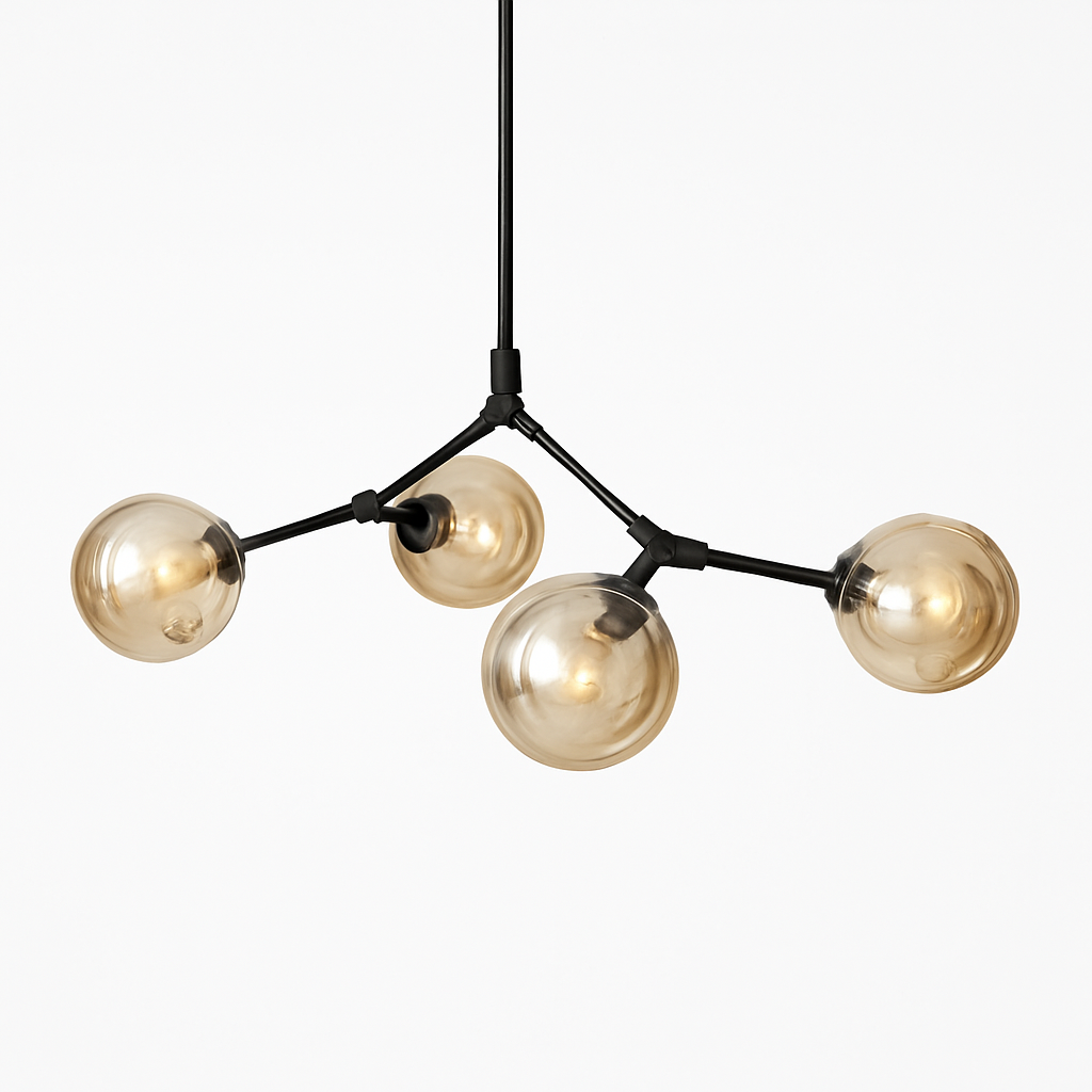 lustre nordique led créatif avec abat-jour multicolore en verre - vue 6 sur 11