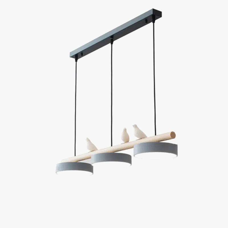 lustre nordique led minimaliste décoration d'oiseau macaron en fer