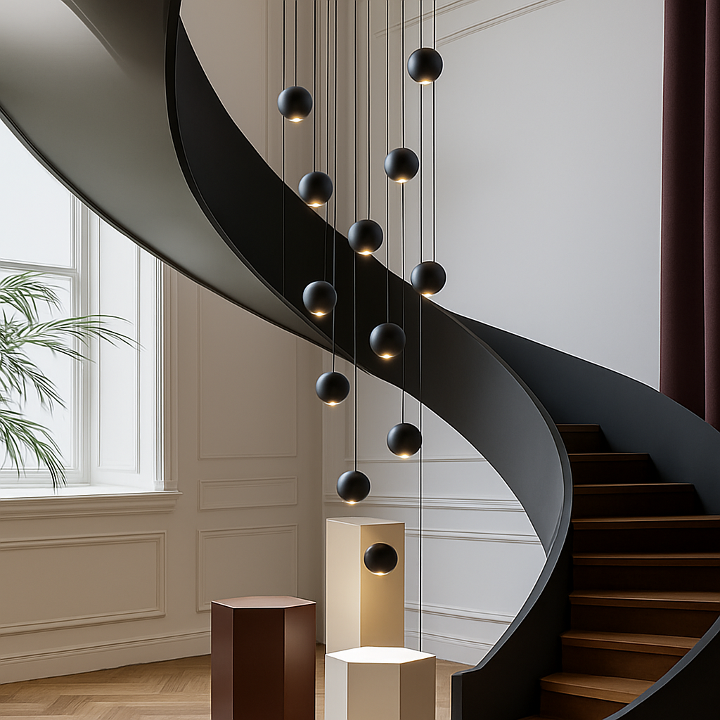 lustre orb design circulaire décoratif pour penthouse - vue 5 sur 18
