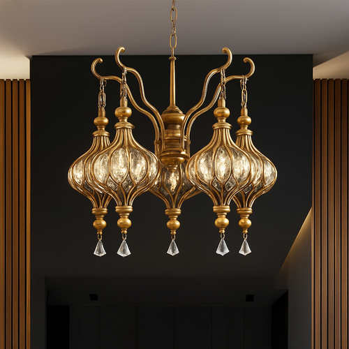lustre rétro français en cristal style vintage pour villa - vue 8 sur 9