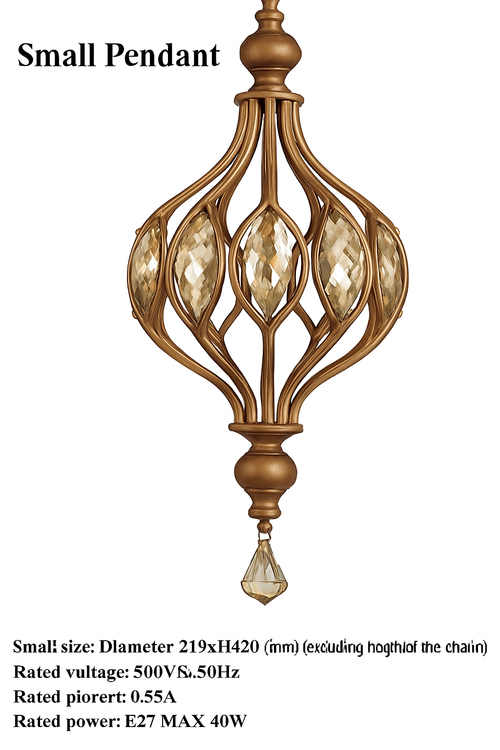 lustre rétro français en cristal style vintage pour villa - vue 8 sur 8