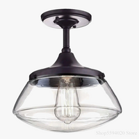 Lustre rétro-industriel lampe en cristal clair verre Transparent lumière salle à manger intérieur ménage chambre lustre plafond