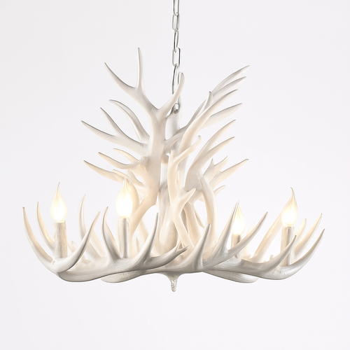 lustre Rétro résine bois salon Restaurant Bar 4/6/9 bras marron blanc E14 corne de cerf lumières décoration de la maison - vue 8 sur 18