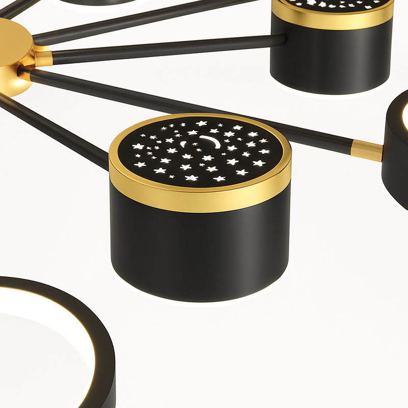 lustre romantique étoilé moderne 6 lumières créatif