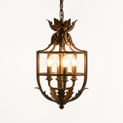 lustre style loft américain vintage en fer nordique rural - vue 7 sur 9