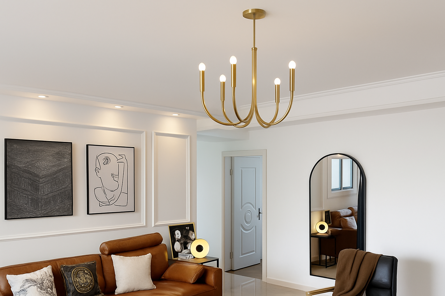 lustre suspendu design rétro avec éclairage led décoratif - vue 4 sur 10