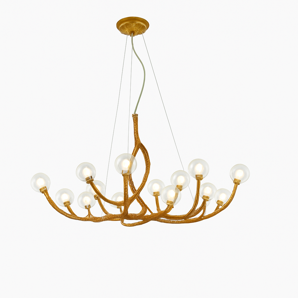 lustre suspendu en résine style moderne lampe rétro branche d'arbre - vue 7 sur 10
