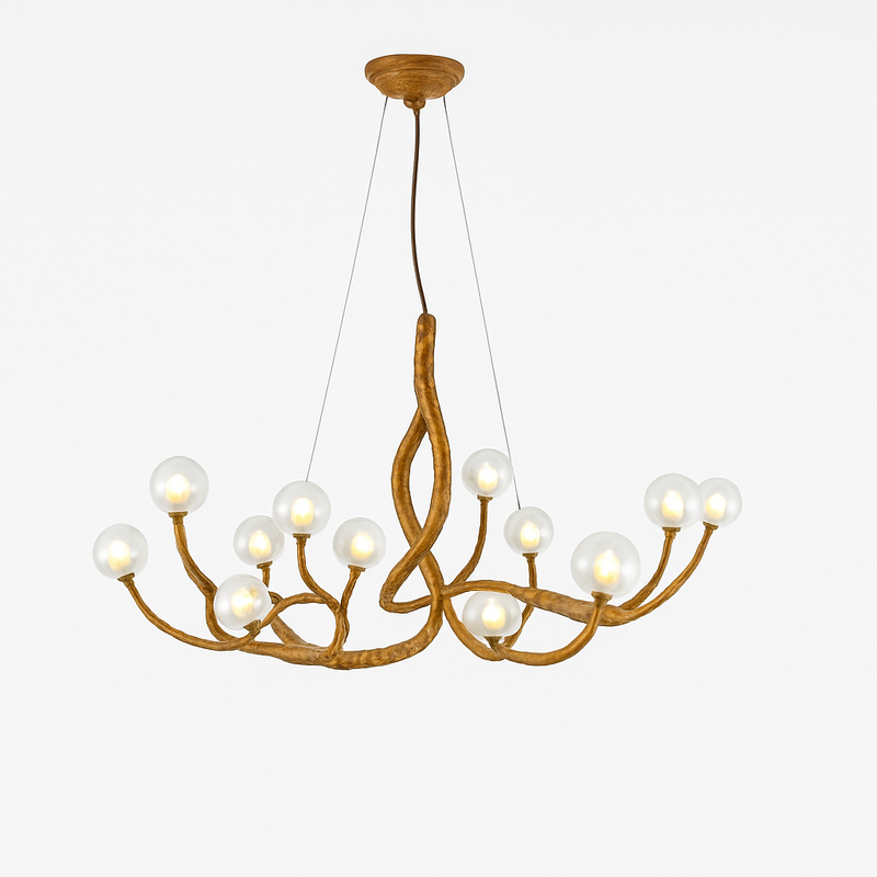 lustre suspendu en résine style moderne lampe rétro branche d'arbre