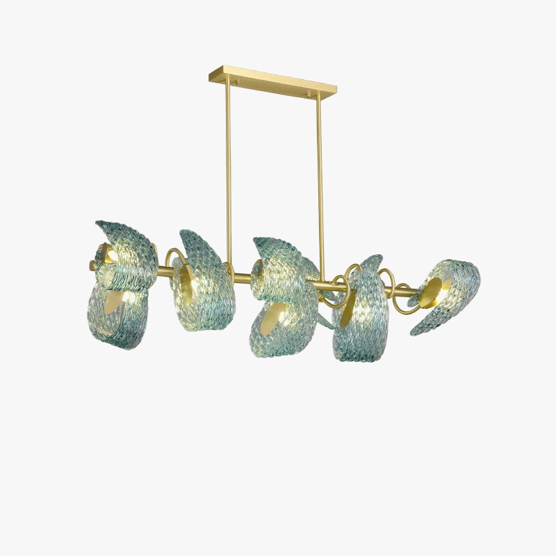 lustre suspendu en verre cristal éclairage moderne pour intérieur