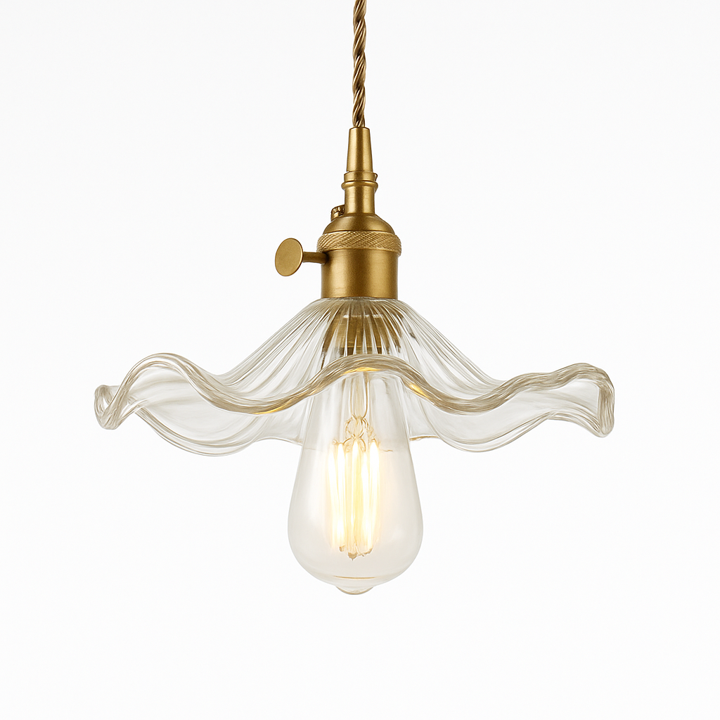 lustre suspendu en verre vintage pour intérieur nordique - vue 7 sur 9