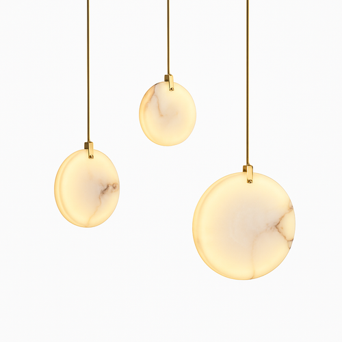lustre suspendu moderne en marbre pour décoration ronde - vue 3 sur 10