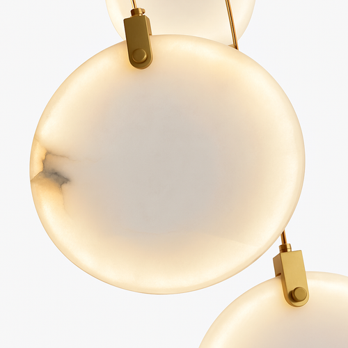 lustre suspendu moderne en marbre pour décoration ronde - vue 6 sur 10