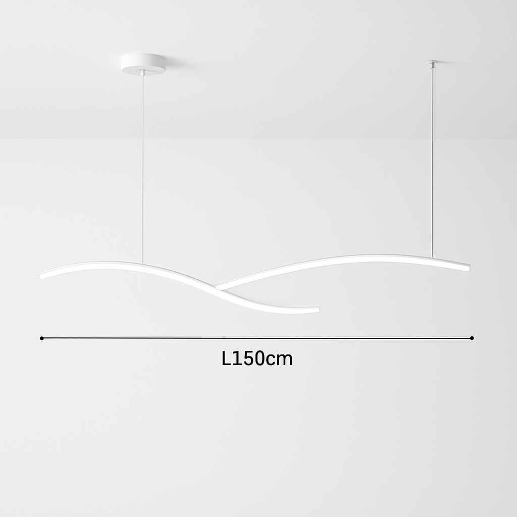 lustre suspendu moderne led avec abat-jour acrylique hyperbolique - vue 4 sur 12