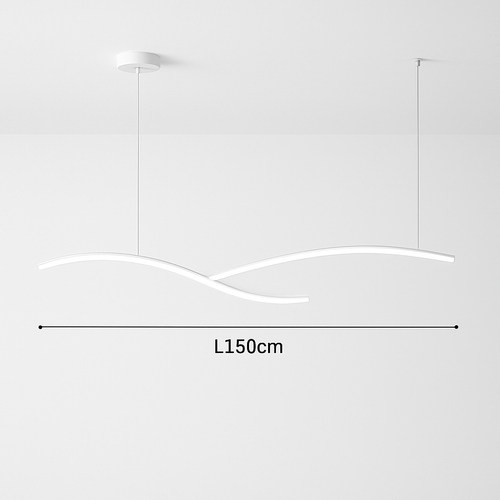lustre suspendu moderne led avec abat-jour acrylique hyperbolique - vue 5 sur 12