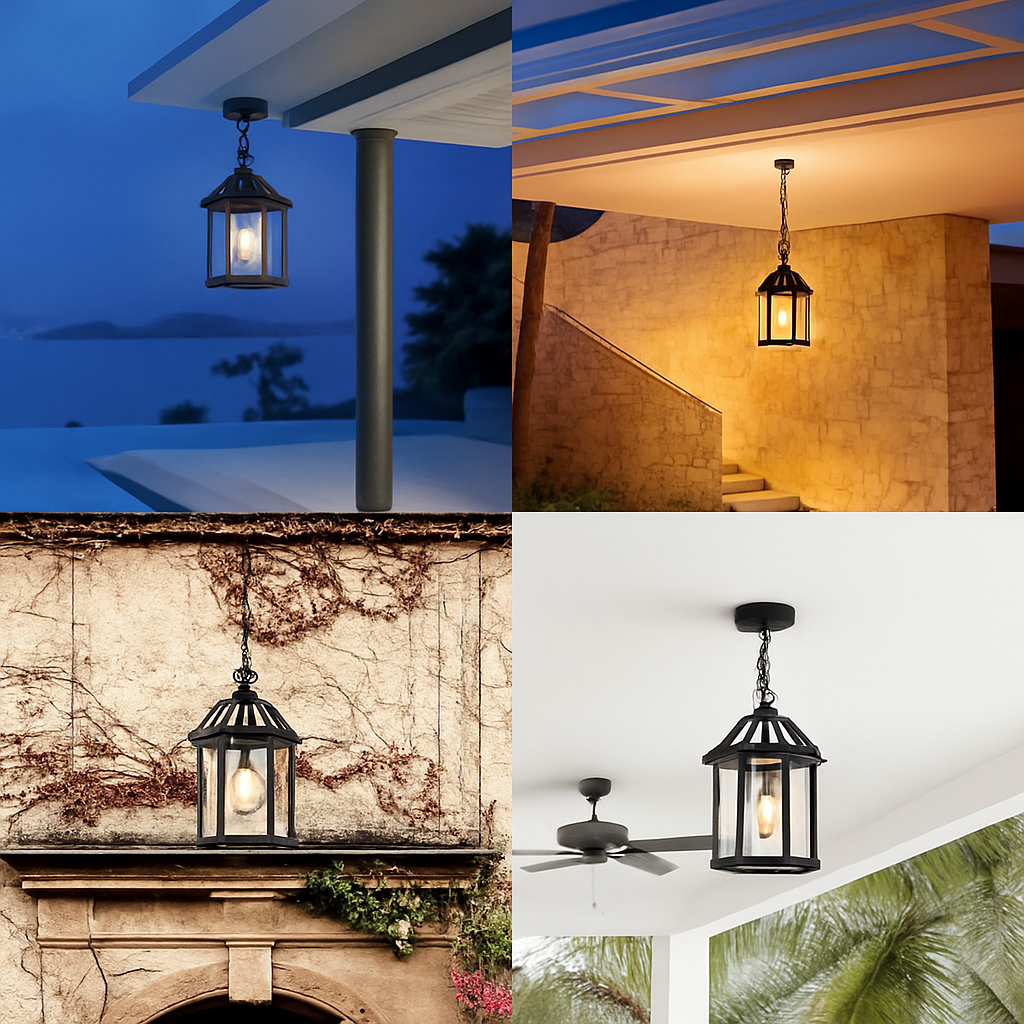 lustre étanche pour balcon extérieur et jardin décoratif - vue 7 sur 10