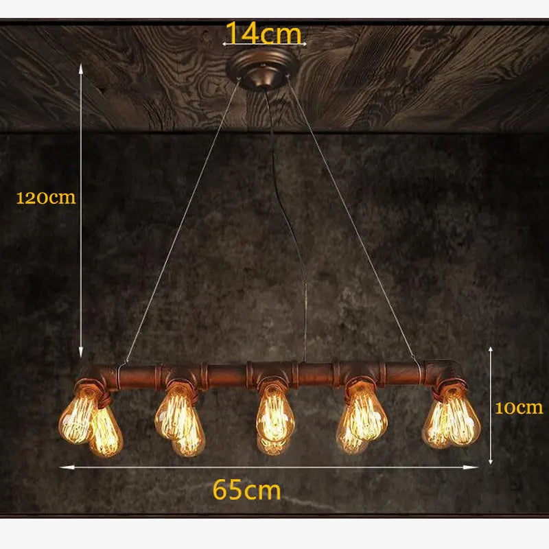 Lustre à vent industriel rétro américain à 10 têtes