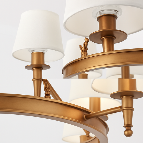 lustre vintage américain en tissu style campagnard pour intérieur - vue 4 sur 13