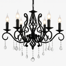 lustre vintage en cristal et fer forgé pour un éclairage élégant