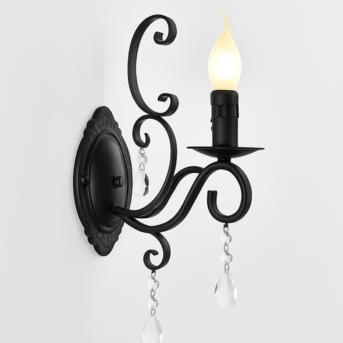lustre vintage en cristal et fer forgé pour un éclairage élégant - vue 12 sur 15