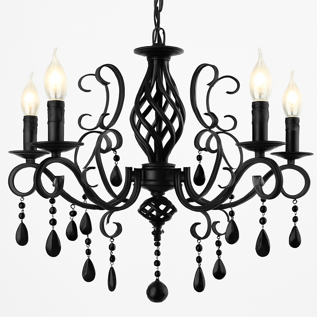 lustre vintage en cristal et fer forgé pour un éclairage élégant - vue 15 sur 15