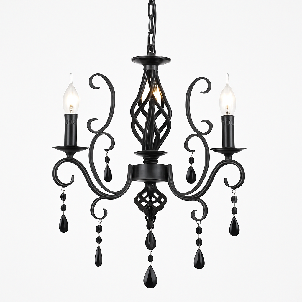 lustre vintage en cristal et fer forgé pour un éclairage élégant - vue 8 sur 15