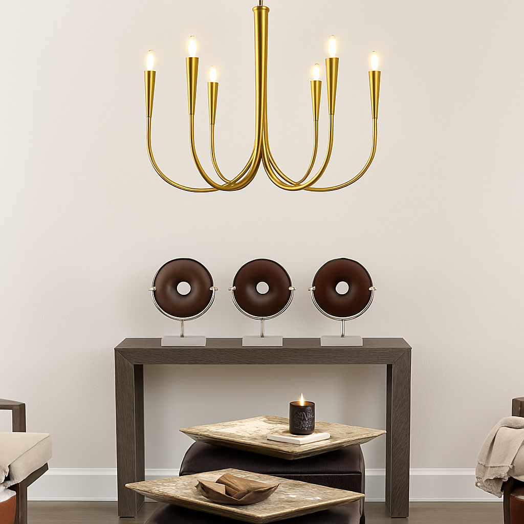 lustre vintage français doré noir design pour éclairage intérieur - vue 6 sur 10
