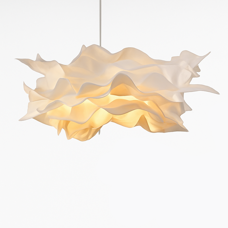 Lustres en papier blanc design fleur