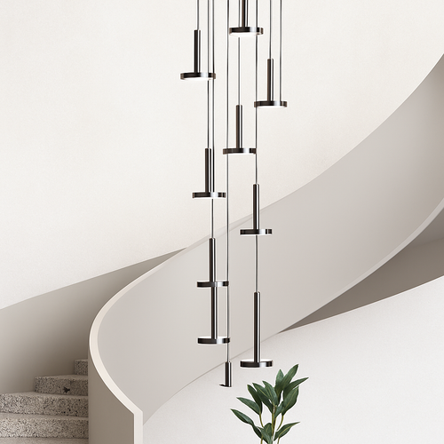 lustres modernes led pour escalier de luxe et cafés - vue 2 sur 16