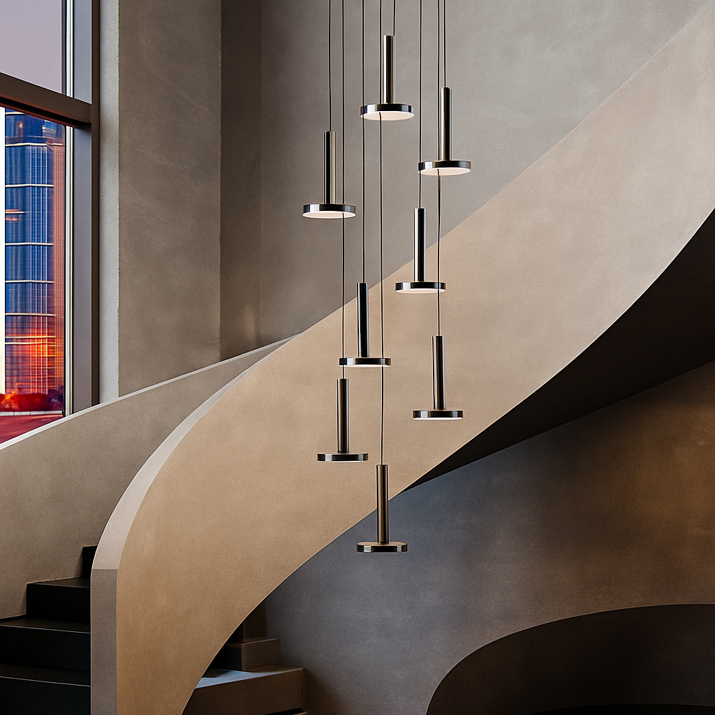 lustres modernes led pour escalier de luxe et cafés - vue 4 sur 16