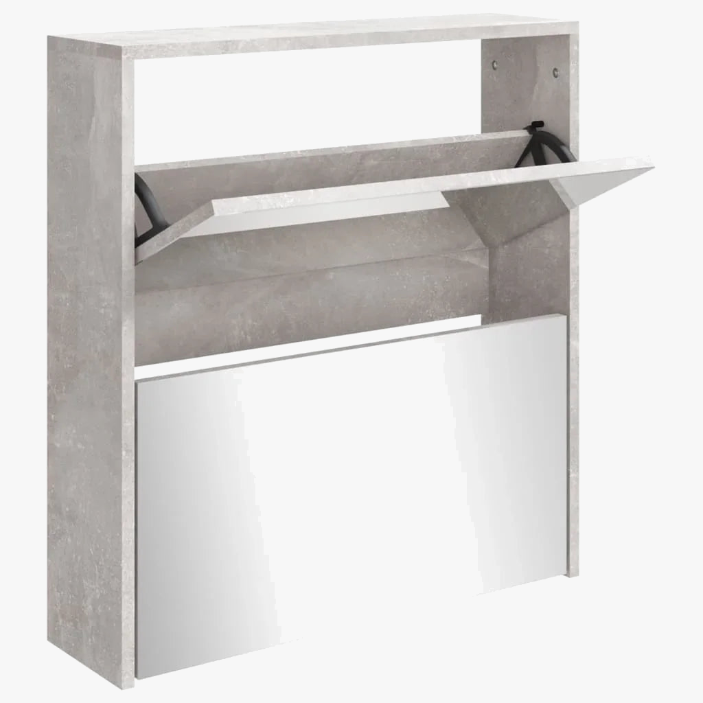 meuble à chaussures avec miroir design moderne deux niveaux